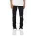 Men's Clothing Stretch Slim Fit Jeans With Rhinestone Embellishments & Distressed Details - Comfortable Cotton Denim For Casual Wear (Black, 28-36)_mkmklike.com