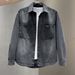 Loom Autumn New Men's Denim Washed Turn-Down Collar Casual Retro Fashion Versatile Shirt Jacket Top For Men_mkmklike.com
