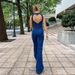 Women's Clothing Summer New Slim Fit Fashion Sleeveless Backless High Waist Flared Denim Jumpsuit_mkmklike.com