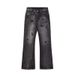 "Lightning Bolt Ripped Jeans – High-Waisted Slim Straight Fit | Hip-Hop Streetwear For Men & Women"_mkmklike.com