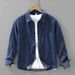 Retro Denim Long Sleeved Shirt For Men, Fashionable And Versatile, Artistic And Casual Loose Top_mkmklike.com