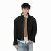 Men's Korean Style Stand Collar Solid Color Warm Padded Short Workwear Jacket Casual Coat Versatile Outwear_mkmklike.com