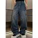 Men's Clothing High End Men's Rhinestone Studded Straight Leg Jeans Spring Collection Street Style Loose Wide Leg Pants Fashion_mkmklike.com