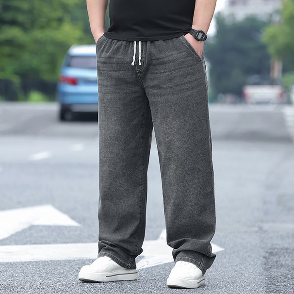 Men's Plus Size Relaxed Fit Straight Leg Jeans - High Waist Stretchy Comfort For Big & Tall Gentlemen (XL-8XL, Multiple Colors)_mkmklike.com