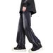 Men's Retro Tie Dye Jeans Washed Gradient High Street Vibe Slightly Flared Wide Leg Casual Trousers Spring Style_mkmklike.com