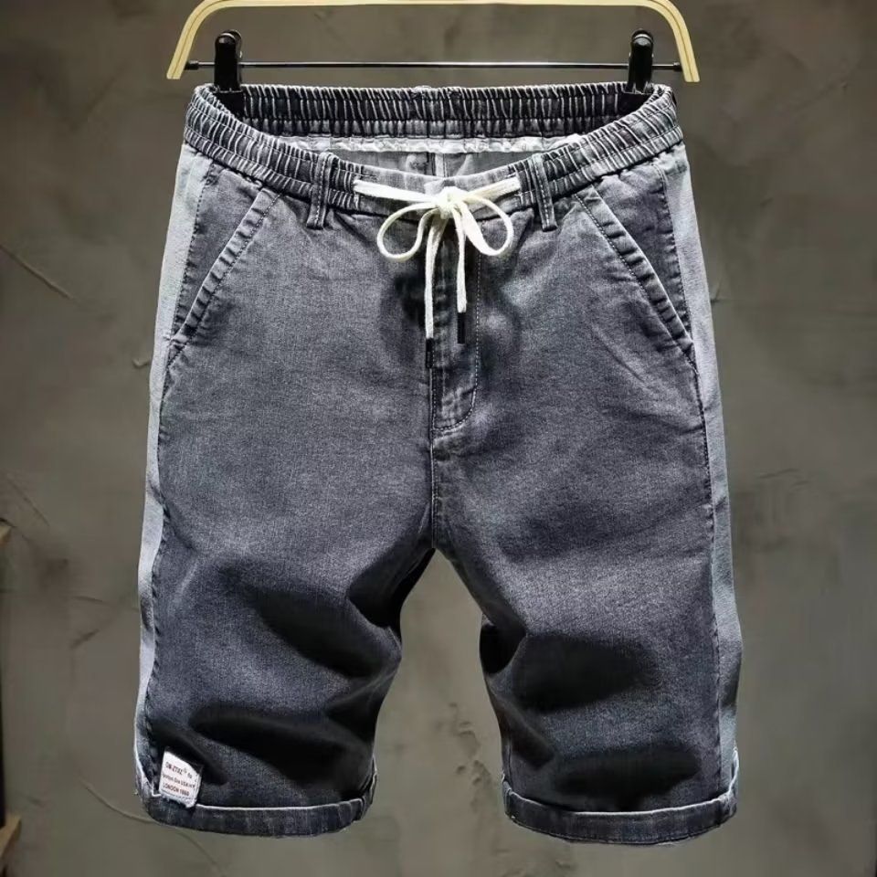 Men's Summer Thin Denim Shorts Trendy Relaxed Slim Fit Japanese Style Youthful Fashionable Zipper Five Point Pants_mkmklike.com