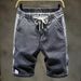 Men's Summer Thin Denim Shorts Trendy Relaxed Slim Fit Japanese Style Youthful Fashionable Zipper Five Point Pants_mkmklike.com