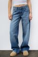 Women's Clothing Simple Mid Waist Non Elastic Straight Denim Trousers_mkmklike.com