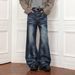 American Washed Cat Whisker Micro Flared Jeans Men's New Casual Niche Couple Floor Pants Trend_mkmklike.com