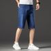 Summer Lyocell Tencel Thin Jeans Men's 5-point Straight Slim-fit Elastic Middle Pants Men's Fattened Plus Size Shorts_mkmklike.com
