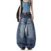 2025 Spring New Side Folding Wash Water Wide Leg Jeans For Men, Loose And Slimming, Casual Floor Pants_mkmklike.com