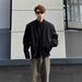 Cleanfit Black Padded Jacket For Men, Autumn Casual Short Wide Shoulder Stand Collar Jacket, Stylish And High-End Men's_mkmklike.com