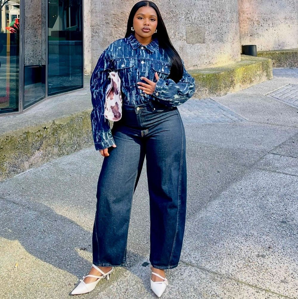 Women's Distressed Denim Jacket Oversized Vintage Washed Casual Long Sleeve Coat Streetwear Fashion_mkmklike.com