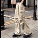 BOY American Retro Stone Gray Pocket Straight Wide-Leg Cargo Unisex Loose Autumn Marble Dark Pattern Casual Pants_mkmklike.com