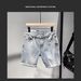 Men's Summer Lightweight Denim Shorts Trendy Casual Loose Straight Leg mid Length Cool Stylish 2026 Instagram Style Jeans_mkmklike.com