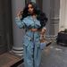 Women's Retro Heavy Duty Denim Two Piece Set Wide Leg Loose Fit European And American Fashion Cross Border E-commerce_mkmklike.com