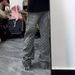Men's Straight Leg Jeans Blue Jacquard All over Print Trendy Summer Design Niche Style American High Street Vibe Pants_mkmklike.com
