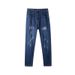Men's Slim Fit High Waist Jeans Whiskered Black Trendy Casual Pencil Pants With Zipper Fly Cotton Long Jeans For Spring Autumn_mkmklike.com