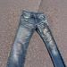 American High Street Retro Blue Printed Flared Jeans For Men, Slimming And Leg-lengthening, Trendy Brand Ins Pants_mkmklike.com