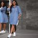 K Large Size Women's Loose And Fashionable New Denim Long Sleeved Casual Dress_mkmklike.com
