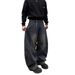 Men's Clothing Unisex Retro Washed Deconstructed Curved Blade Jeans Loose Straight Leg Casual Wide Leg Baggy Floor Length Pants_mkmklike.com