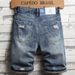 Men's Clothing Summer Vintage Ripped Short Jeans Streetwear Fashion Straight Slim Fit Denim Shorts_mkmklike.com