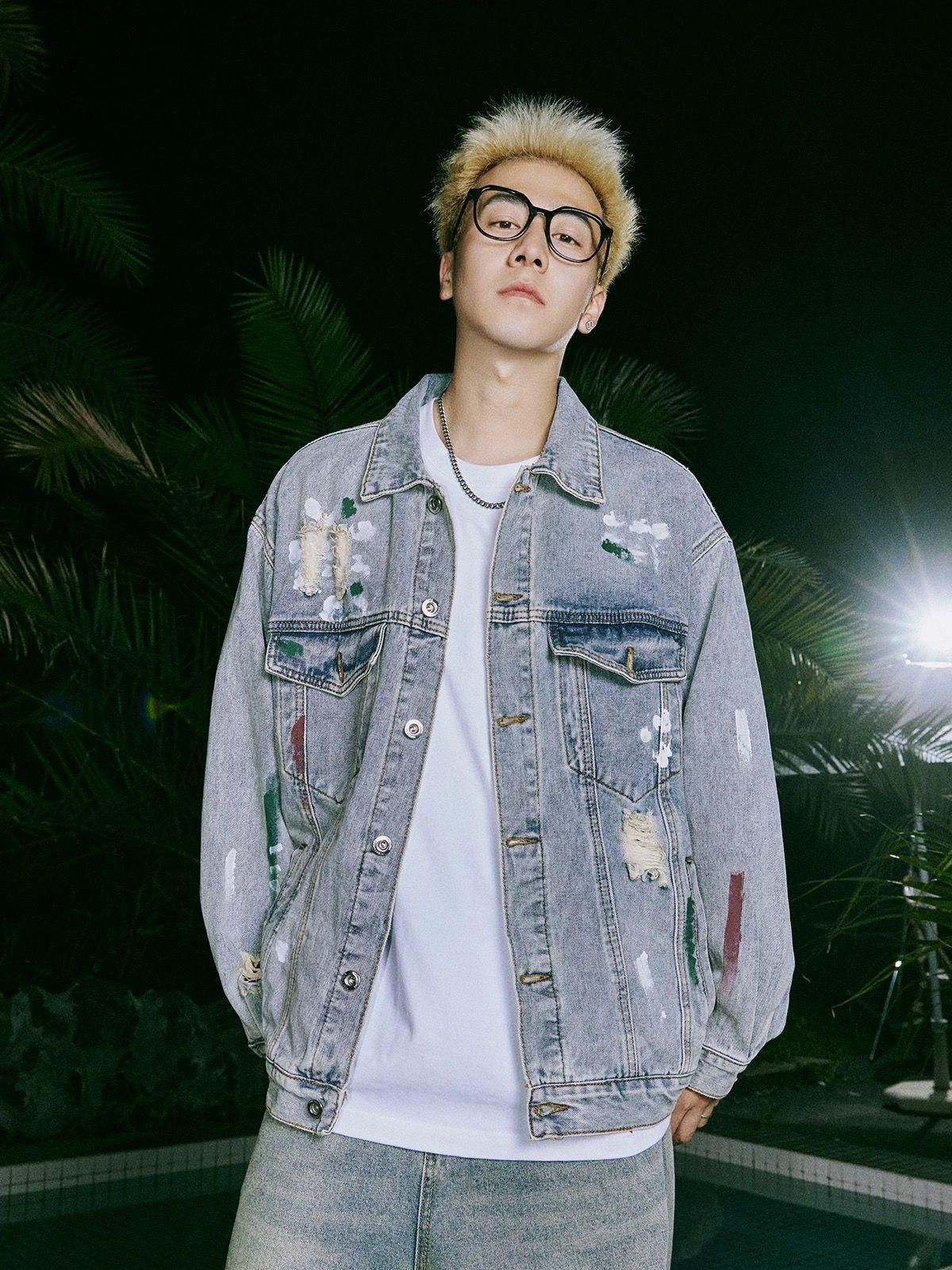 Loom European And American High Street Hip Hop Jacket For Men, Niche Design, Distressed Loose Denim Jacket, Trendy_mkmklike.com