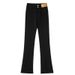 Black Slit Denim Jeans Women, Spring And Autumn 2026 New Model, High-waisted, Slim-fit, Stretchy, Micro-flared Pants For_mkmklike.com