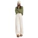White Narrow Wide-leg Jeans Women, Fleece-lined, High-waisted, Slimming, New Autumn/winter 2025 Model, Straight Pants_mkmklike.com