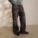Men's Distressed Black Washed Jeans - Ripped Straight Leg Denim Pants With Oil Stains & Comfort Fit (Sizes 28-36)_mkmklike.com