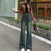 Retro Flared Fleece-lined Jeans For Women, New Autumn/winter 2024, High-waisted, Slimming, Loose-fitting, Stylish_mkmklike.com
