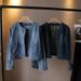 Casual Loose Fit Denim Jacket For Women With Big Pockets, Korean Style Autumn Fashion, Light Blue & Dark Blue_mkmklike.com