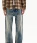 Autumn And Winter New American Retro Flower-tied Cat Whisker Jeans Men's Loose Wide-leg Trousers_mkmklike.com