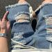 Men's American Style Workwear Shorts Summer Functional Casual Straight Leg Five Point Ripped And Frayed Jeans_mkmklike.com