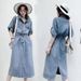ELLE European Style Denim For Women, Waist-Cinching Mid-Length, 2022 New Spring/Summer Korean Version, Elegant Loose Thin_mkmklike.com