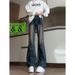 American Style Blue Micro Flared Jeans Men's Summer Street Vibe Narrow Straight Leg High Waist Slimming Pants_mkmklike.com