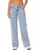 Russian Fashion 2025 New Extended Version Women's High-waisted Wide-leg Floor-length Jeans_mkmklike.com