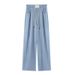 2026 New Women's Plus Size Summer Thin Elastic Wide-Leg Straight Pants With Tencel Washed Denim And Waist Cord_mkmklike.com