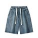 Men's Clothing Denim Shorts Men Summer Thin Mid Length Pants Trendy American Men's Trendy Brand Boys Pants Men's Casual Shorts_mkmklike.com