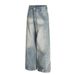 Punk Washed Gradient Denim Wide-Leg Street Style Men's Vintage Distressed Loose Casual Straight Pants_mkmklike.com