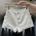 K Women's New Oversized Loose A-line Ripped Denim Shorts With Rough Edges_mkmklike.com