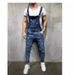 Men’S Distressed Denim Overalls – Slim Fit Suspenders Jeans (Blue/Black, S-3xl, Vintage Washed Workwear Style)_mkmklike.com