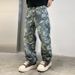 Men's Clothing Jacquard jeans fashion new casual street denim loose straight pants men high street fashion all match trousers men_mkmklike.com