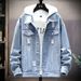 BOY Men's Denim Korean Style Spring Autumn Loose Fit Handsome Casual Jacket Embroidery Trendy Brand European American_mkmklike.com