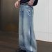Men's Distressed Washed Jeans – Oversized Straight Leg Trousers, Streetwear & Vintage Aesthetic_mkmklike.com