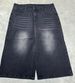 Men’s Classic Denim Shorts – Straight Fit, 100% Cotton (XL-3XL, Non-Stretch, Vintage Washed Black For Summer)_mkmklike.com