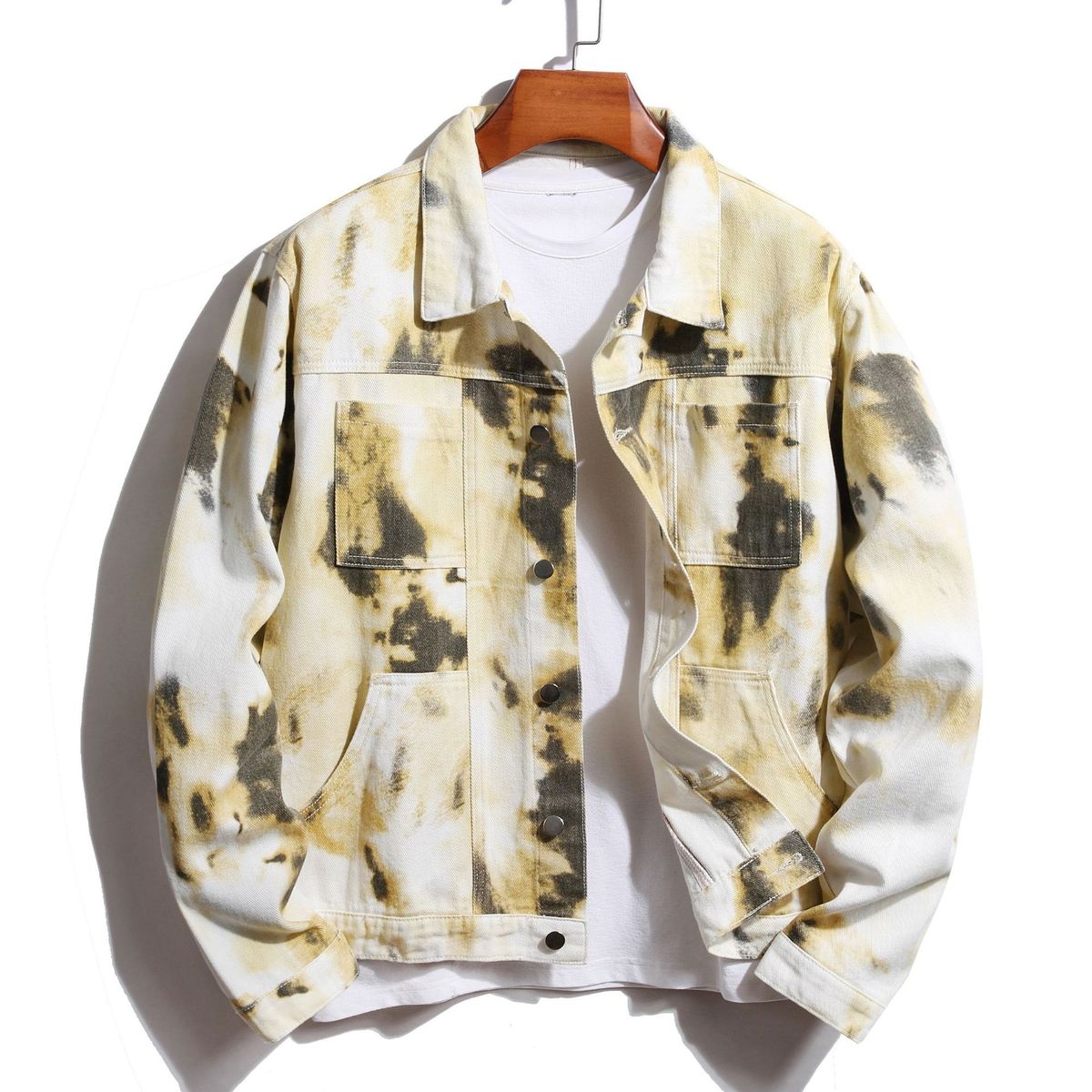 Loom Printed Clothing 2025 New Foreign Trade Denim Jacket Trendy Fashion Men's European And American Hot Selling Product_mkmklike.com