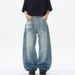 Vintage Washed Loose Fit Banana Jeans Men's Curved Hem American Streetwear Retro Denim Trousers with Relaxed Silhouette_mkmklike.com