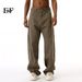 Men's Clothing Cleanfit Premium Flow Straight Leg Dark Brown Jeans Casual Pants_mkmklike.com