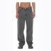 Men's Clothing Retro Flared Jeans Vintage Washed Grey High Street Straight Leg Jeans For Men - Retro Distressed Denim Pants With Classic Comfort_mkmklike.com